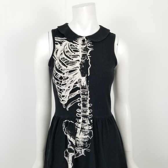 *SOLD* Iron Fist Skeleton Print Sleeveless Dress - Picture 3 of 6